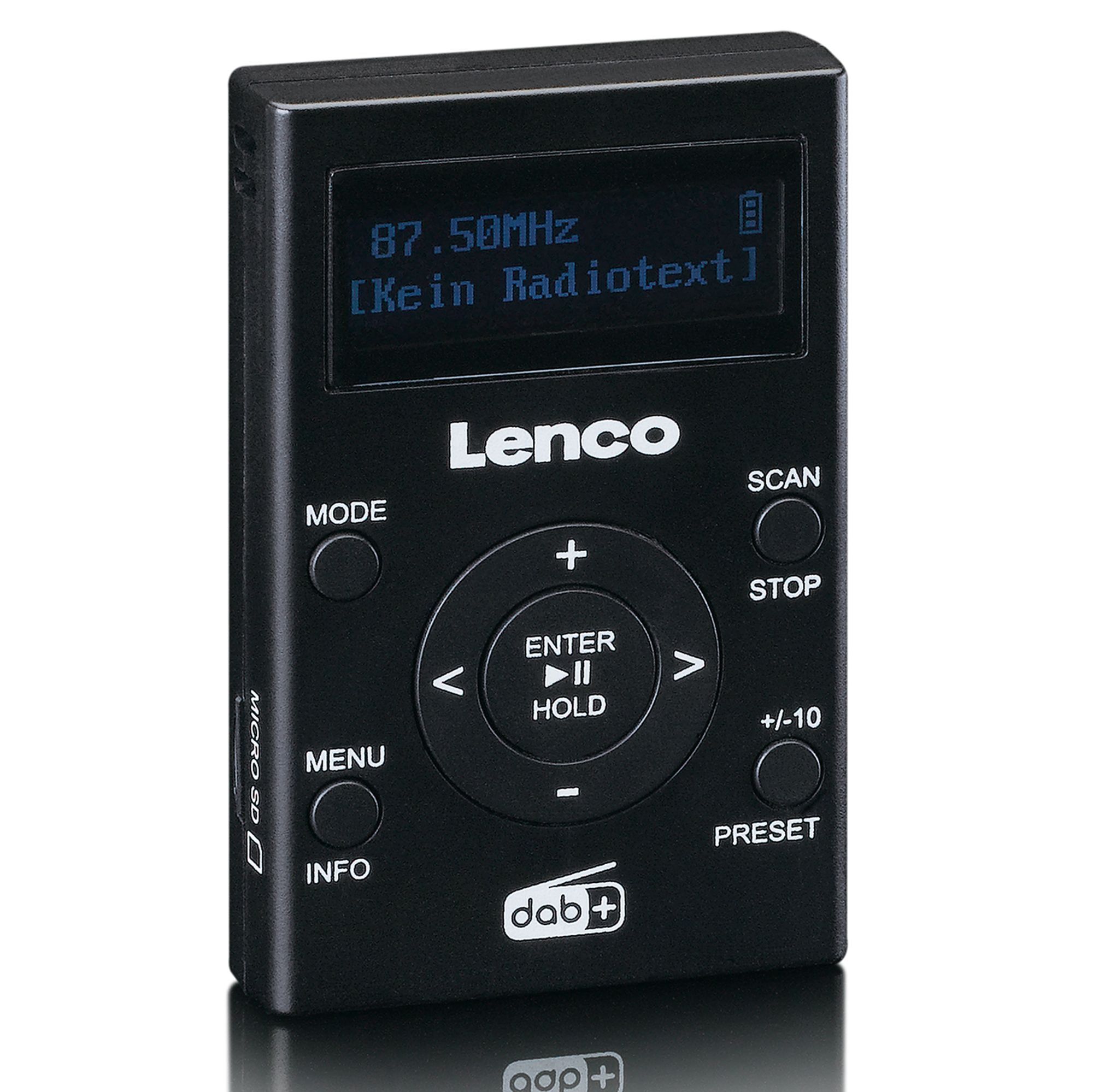 Lenco PDR-011BK DAB+/FM-Taschenradio