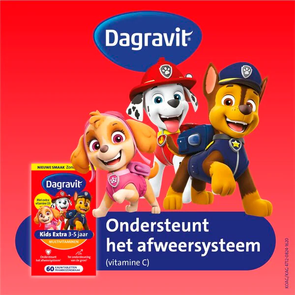 Dagravit Kids-Xtra Ryhmä Hau 3-5 vuotta Pureskelutabletit 60 kpl