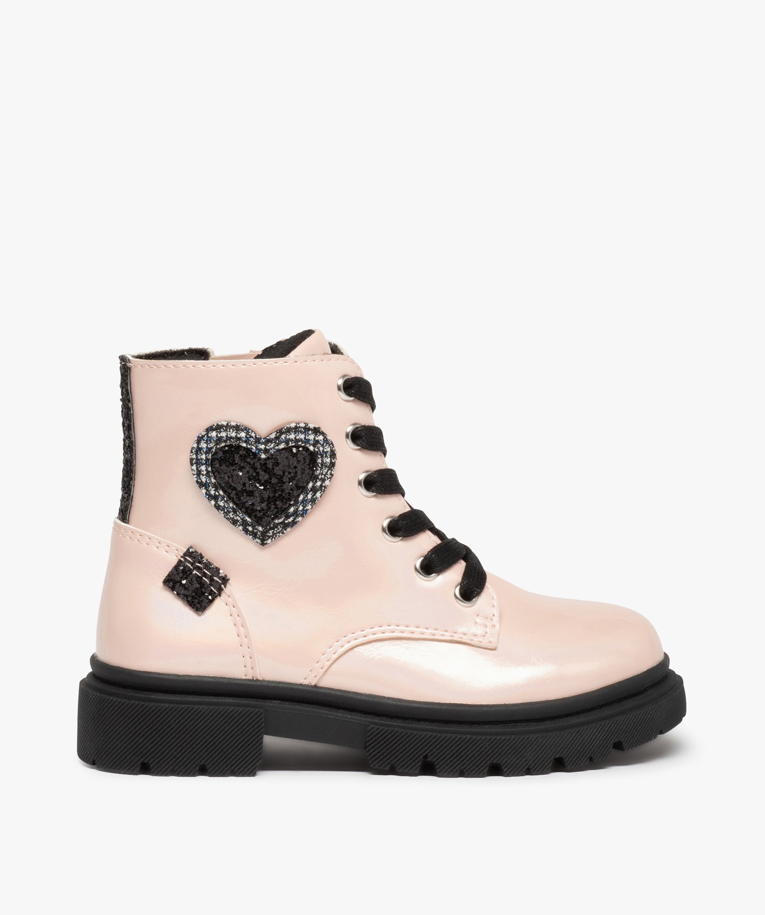 Boots fille irisées à semelle crantée et détails pailletés rose | GEMO