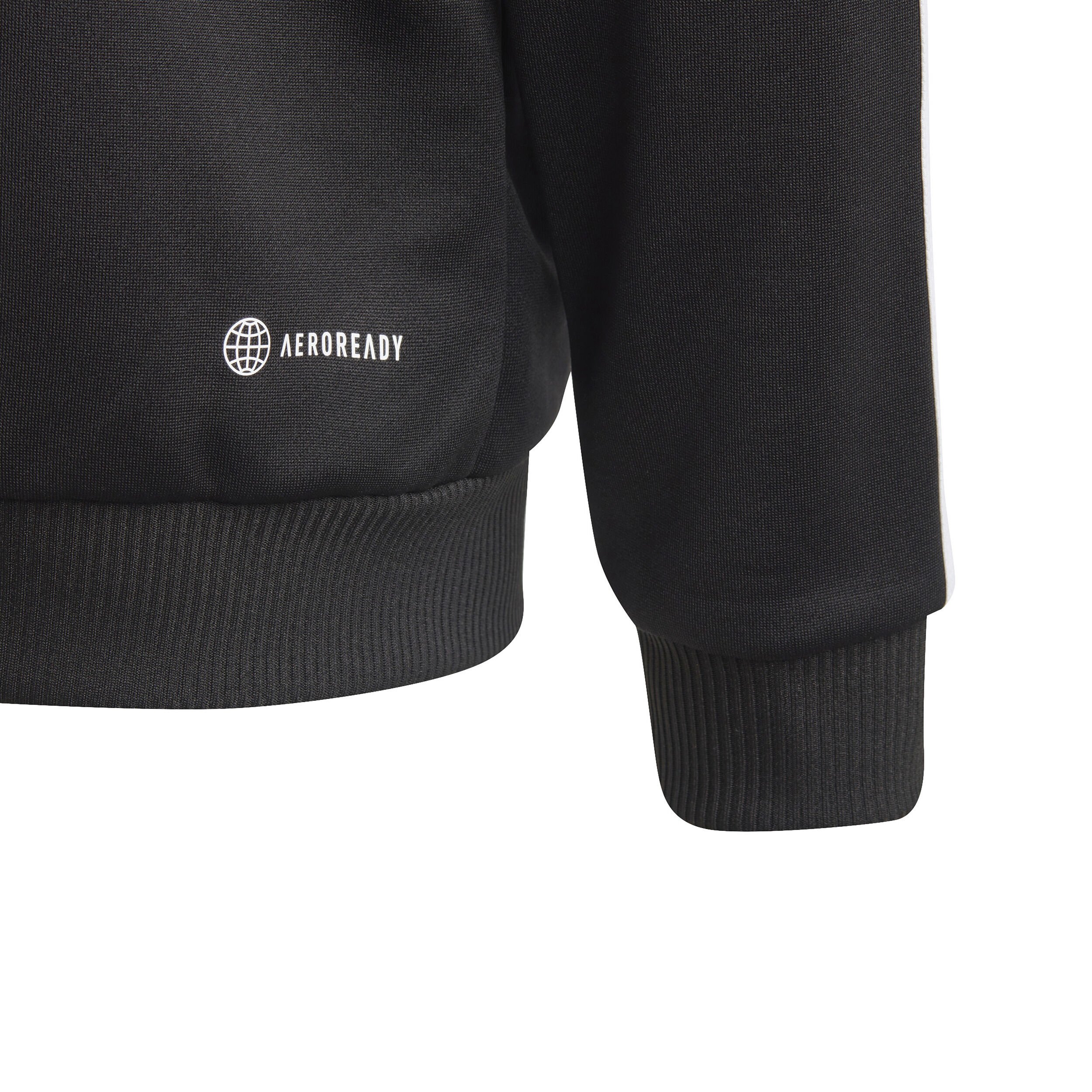 Essentials 3-Stripes Full-Zip Sweatjacke Jungen - Schwarz, Weiß