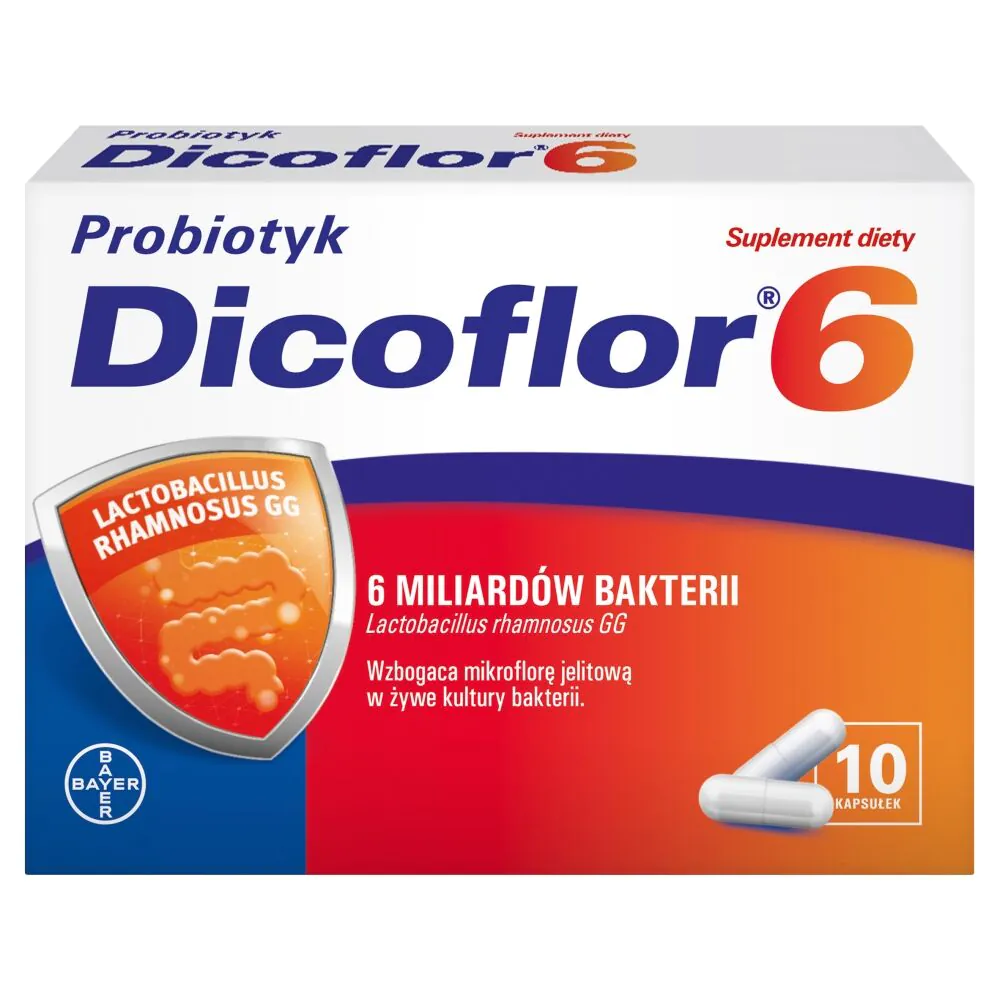 Dicoflor 6, dodatak prehrani koji sadrži žive bakterijske kulture, kapsule