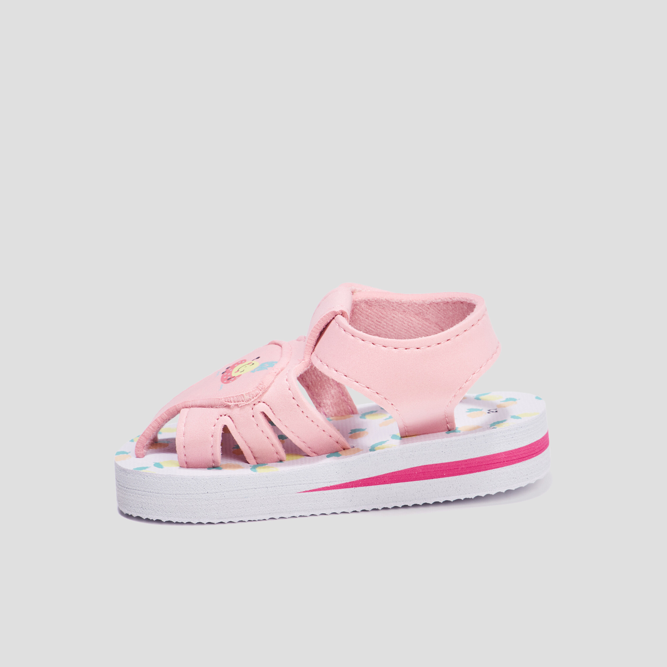 Sandales de plage à scratchs rose bébé fille | La Halle