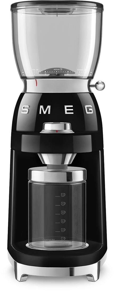 Smeg Kaffeemühle CGF01BLEU Schwarz, 150 W, Kegelmahlwerk, 350 g Bohnenbehälter