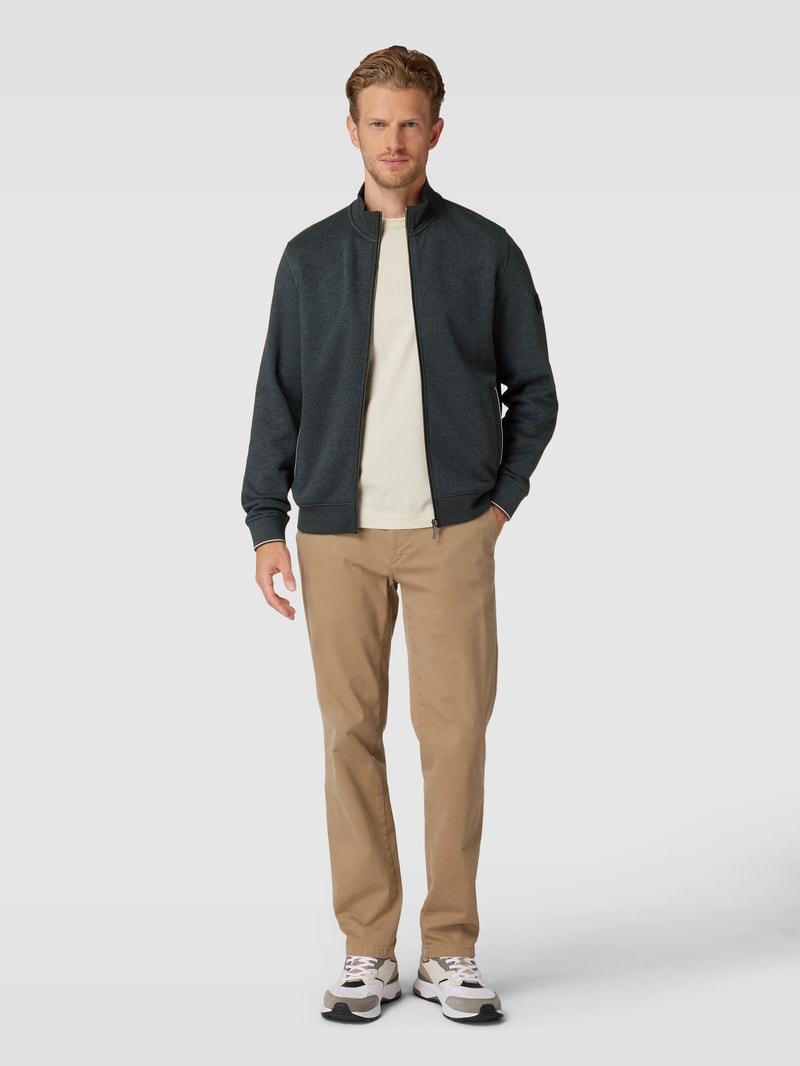 Sweatjacke mit Stehkragen in anthrazit