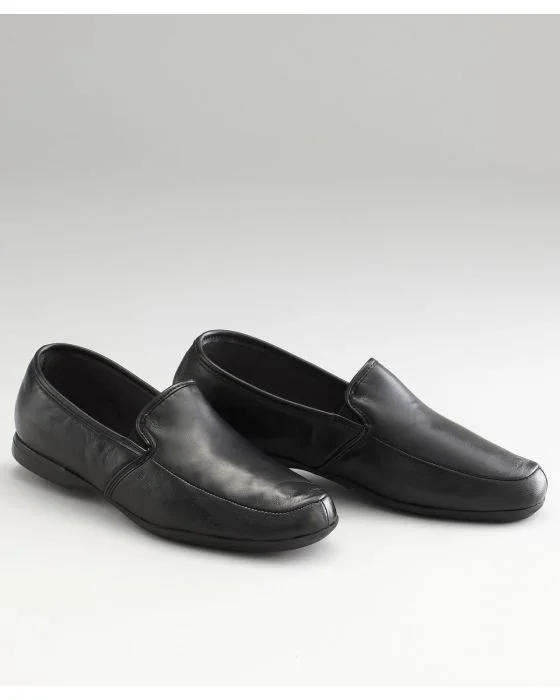 Pantoufles dessus cuir