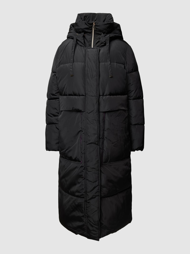 Steppjacke mit verdecktem Reißverschluss in schwarz
