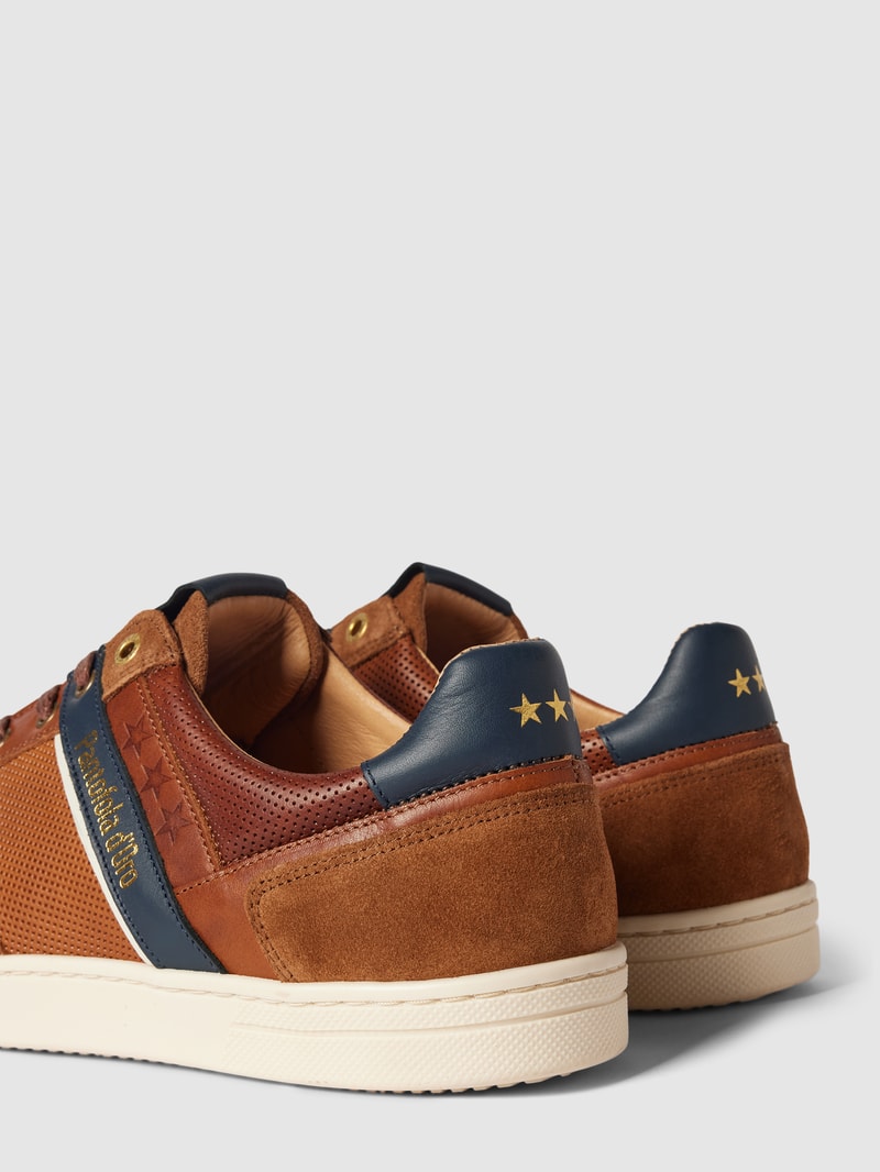 Sneaker mit Label-Details Modell 'VICENZA' in cognac
