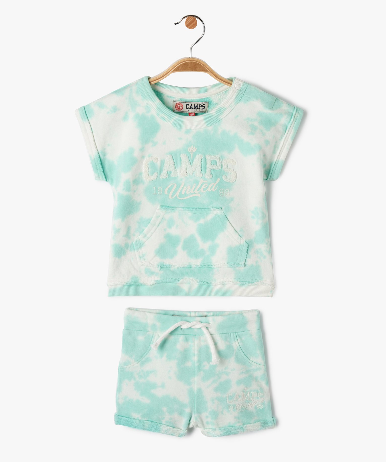 Ensemble bébé Garçon 2 pièces : tee-shirt + short tie an... vert clair | GEMO
