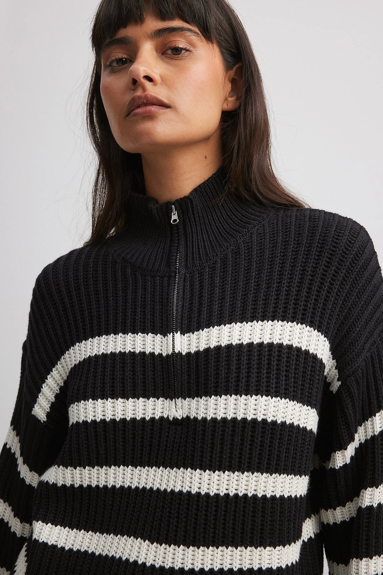 Reißverschluss vorne Strickpullover