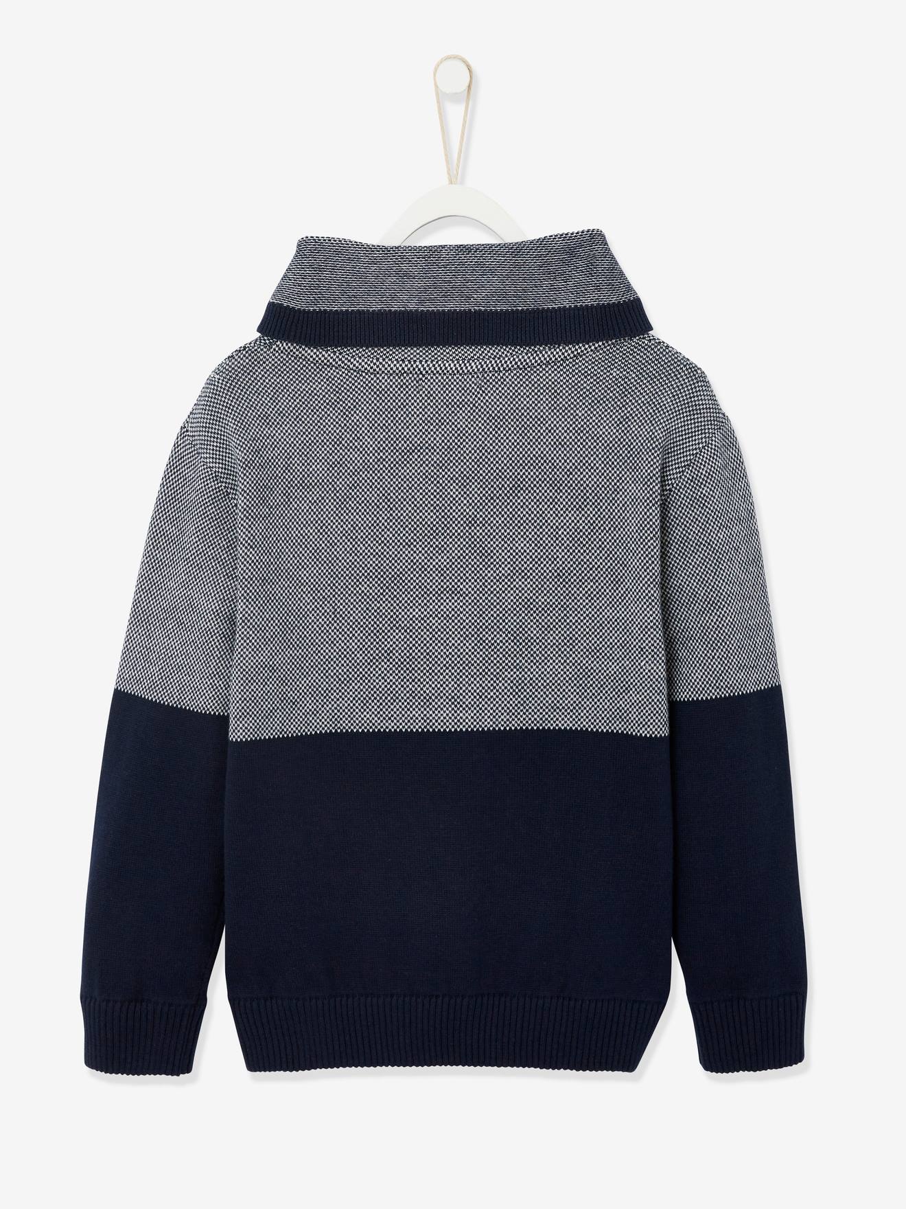Vertbaudet Jungen Pullover mit Kragen Oeko-Tex - hellbraun