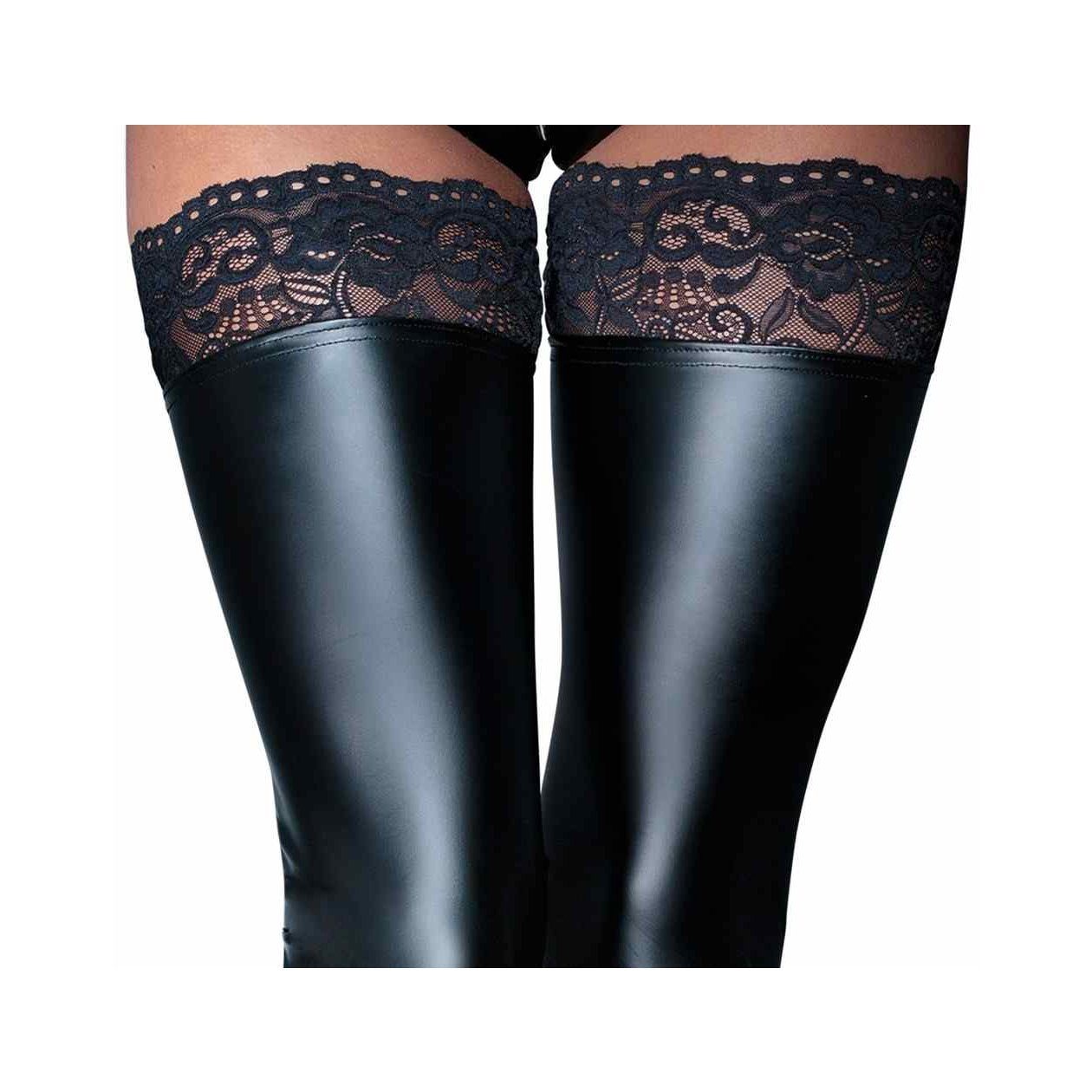 Noir Handmade Overknees Sexy schwarze Overknees mit Spitze für Fetisch-Freunde