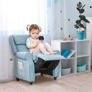 HOMCOM Kindersofa Kindercouch Kindersessel Stuhl Liegesofa verstellbar mit Fußstütze für 3-8 Jahre Jungen und Mädchen Blau 58x53x70cm