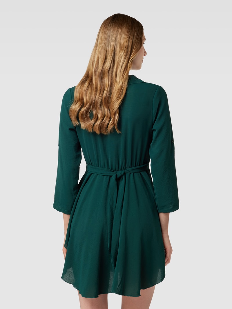 Blusenkleid mit Stoffgürtel in grün