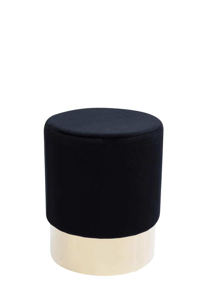 KARE Hocker Cherry Schwarz Brass Ø35cm