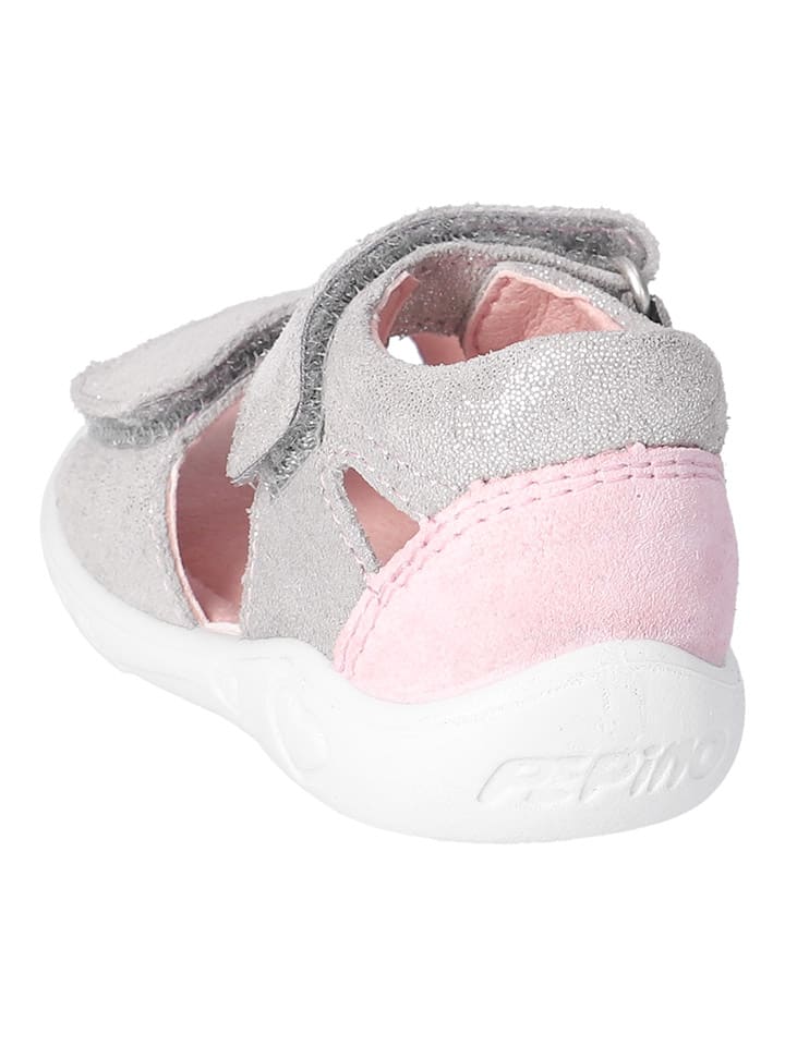 PEPINO Leder-Sandalen in Grau/ Rosa günstig kaufen