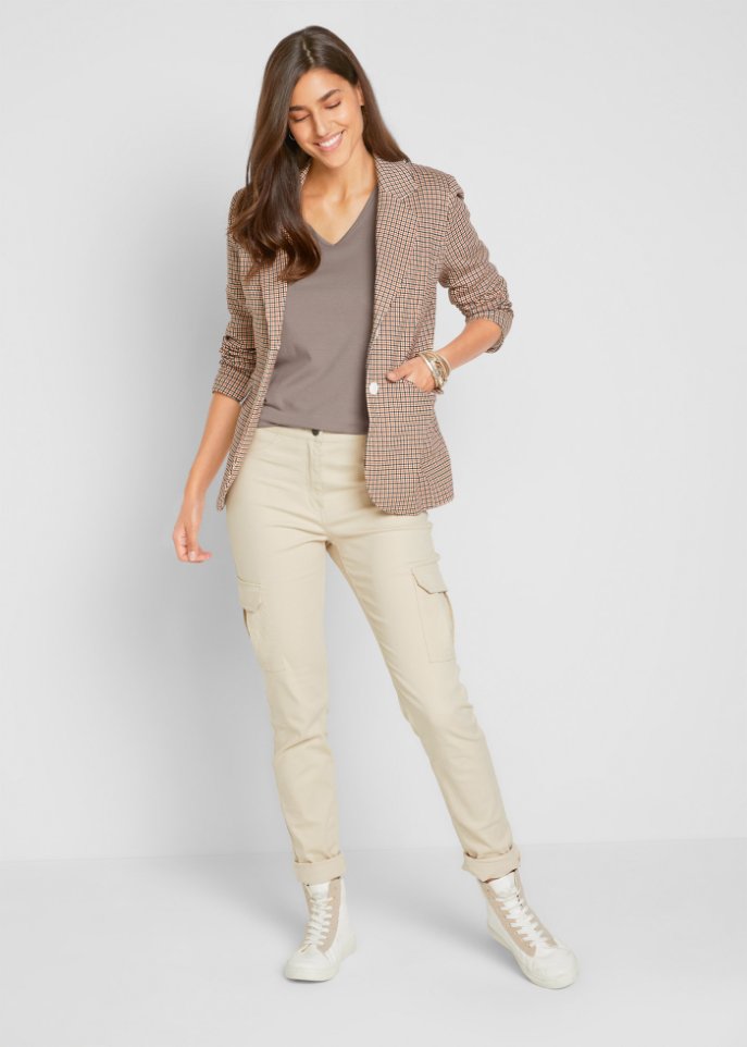 Langarmshirt mit V-Ausschnitt (2er Pack)