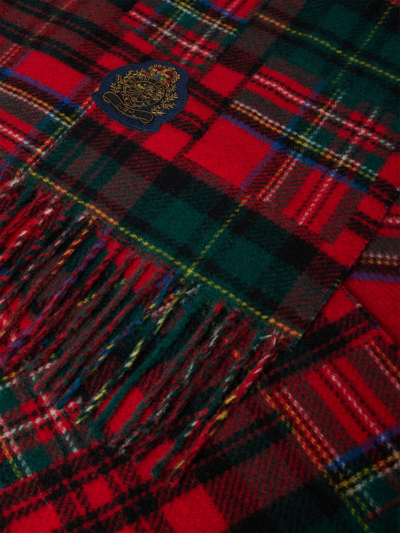 Schal mit Tartan-Karo Modell 'OBLONG' in rot