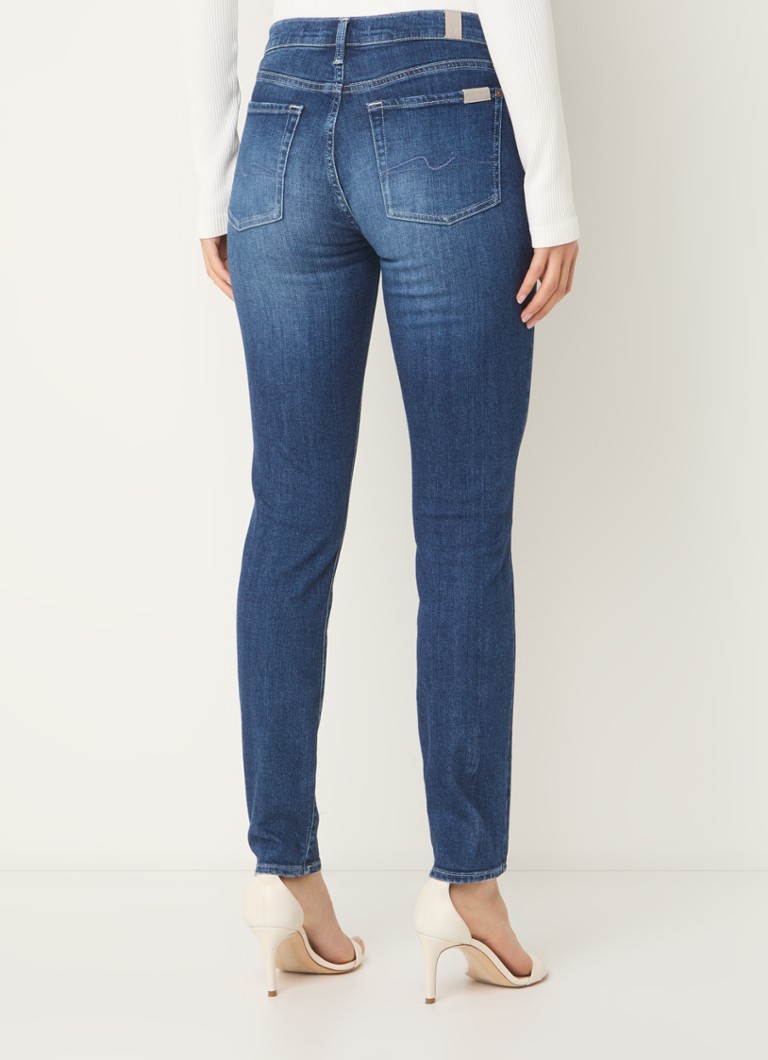 Blugi slim fit cu talie medie 7 For All Mankind Sliillsanmon, spălare medie