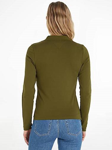 TOMMY HILFIGER Damen Poloshirt 1985 SLIM PIQUE POLO Langarm