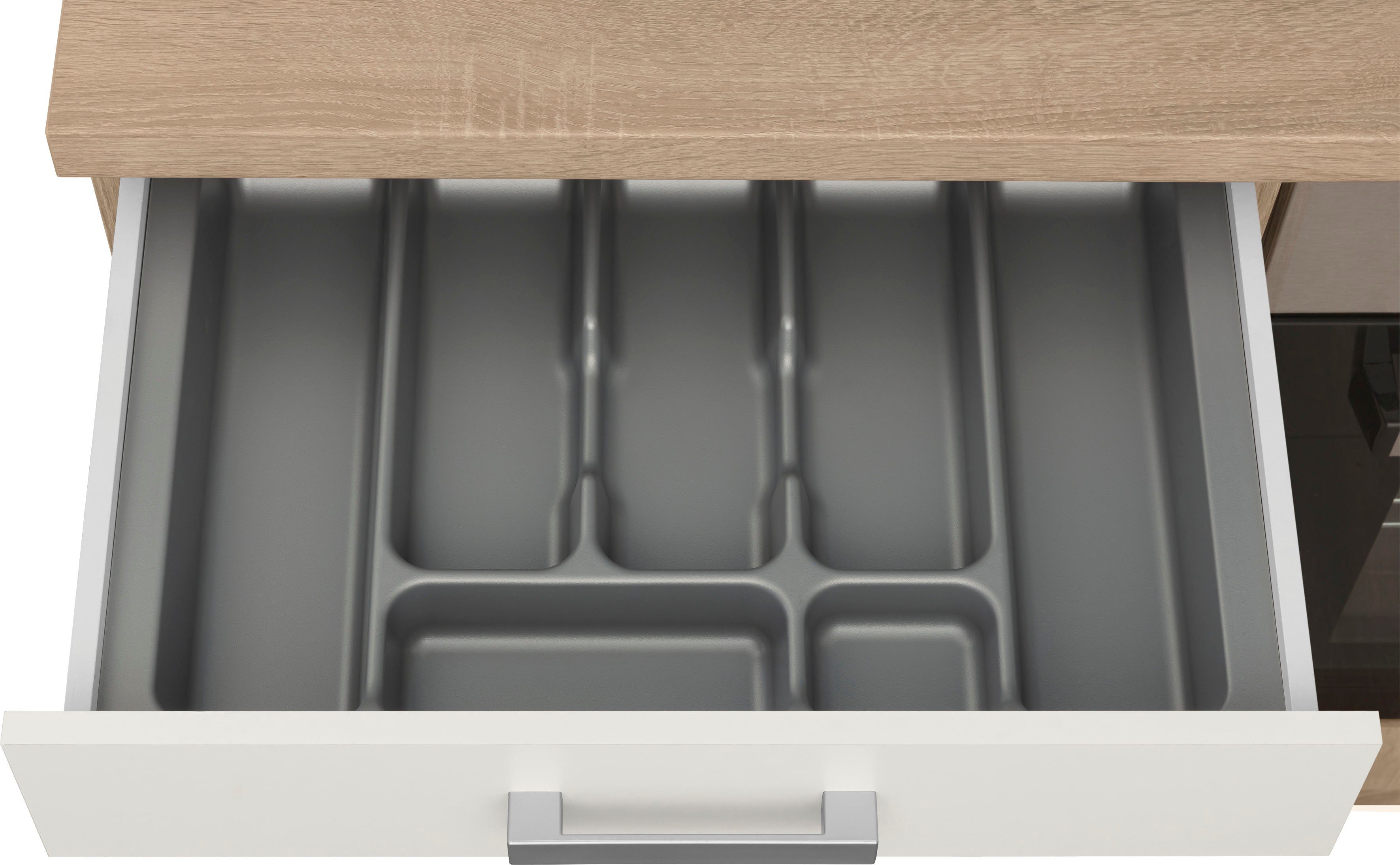 OPTIFIT Küchenzeile Leer, 240 cm breit, inkl. Elektrogeräte der Marke HANSEATIC