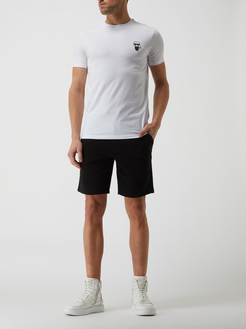 Sweatshorts mit Tunnelzug in schwarz