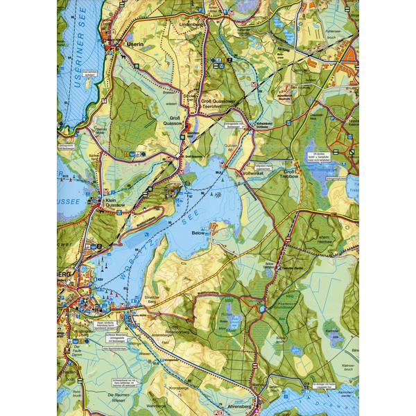 Wesenberg, Neustrelitz - Havel von Ratzeburg bis zum Röblinsee 1 : 35 000 Rad-, Wander- und Gewässerkarte - Wanderkarte