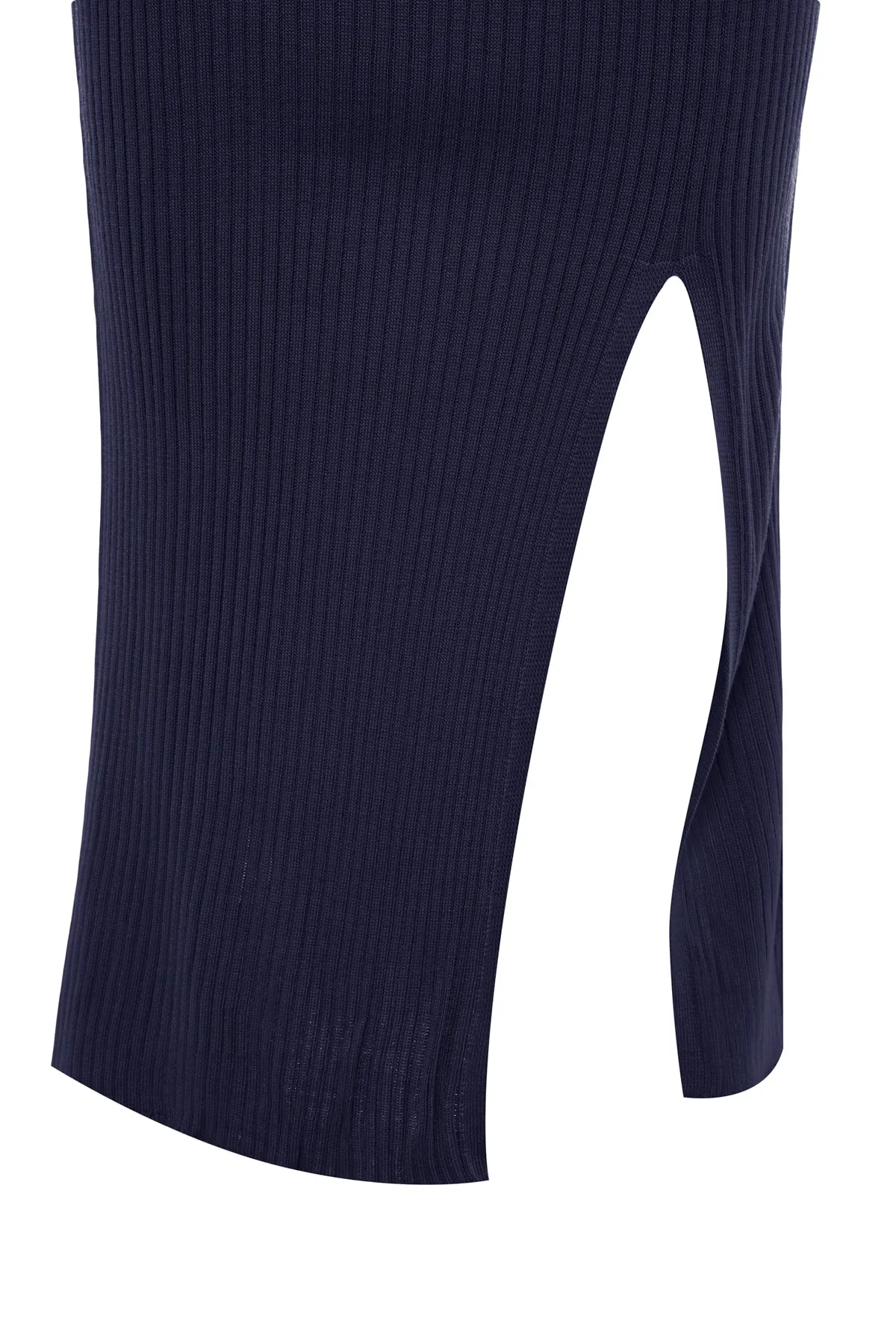 Trendyol Collection  Marineblaues, kurzes Strickoberteil und -unterteil-Set TWOAW23AU00240