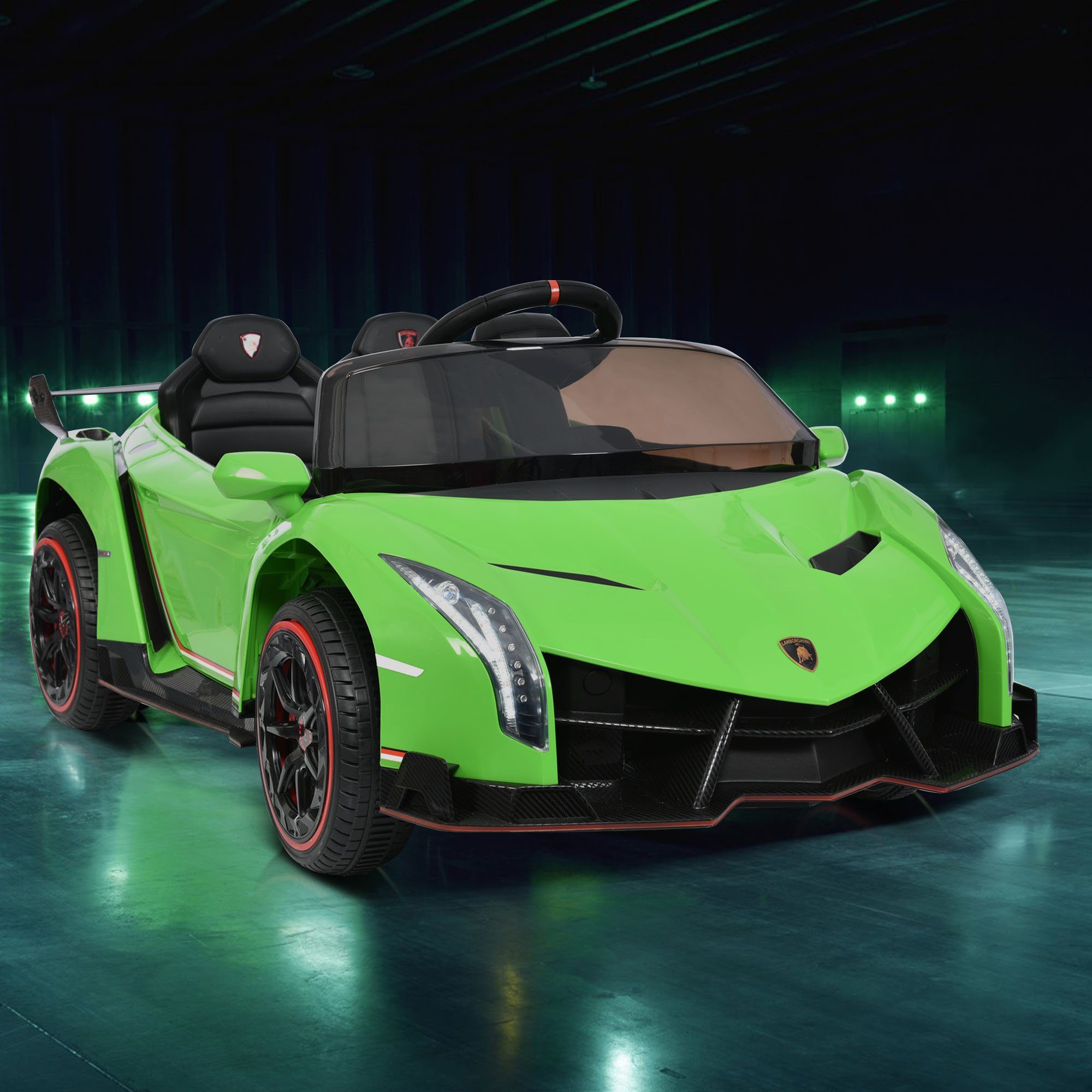 REDOM electric children's car LAMBORGHINI VENENO 2 motors, Bluetooth, double doors, 3 speeds, MP3 music, suitable for children aged 3 and over