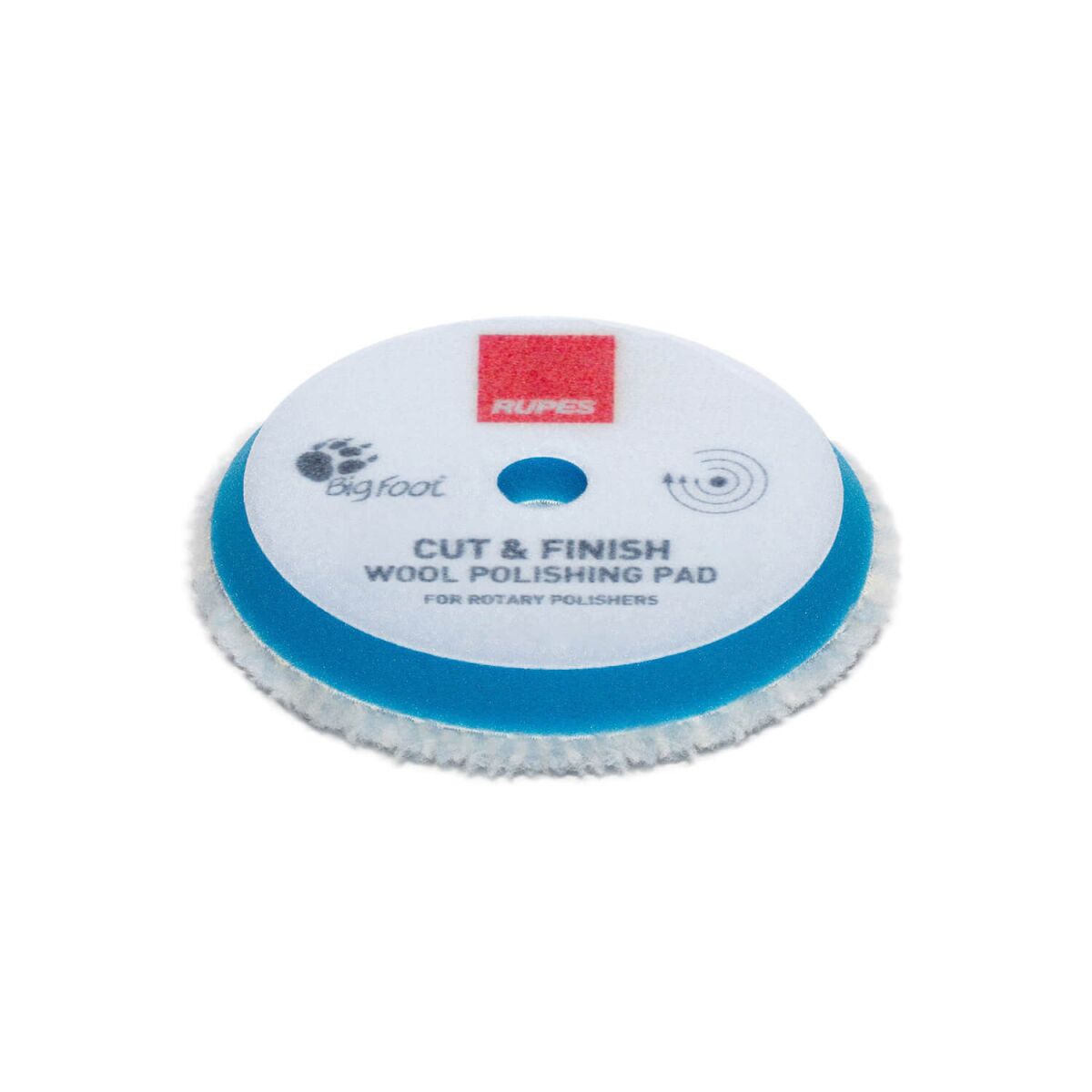 Rupes BigFoot Woll-Polierschwamm für Rotationspolierer Cut & Finish 125mm hart