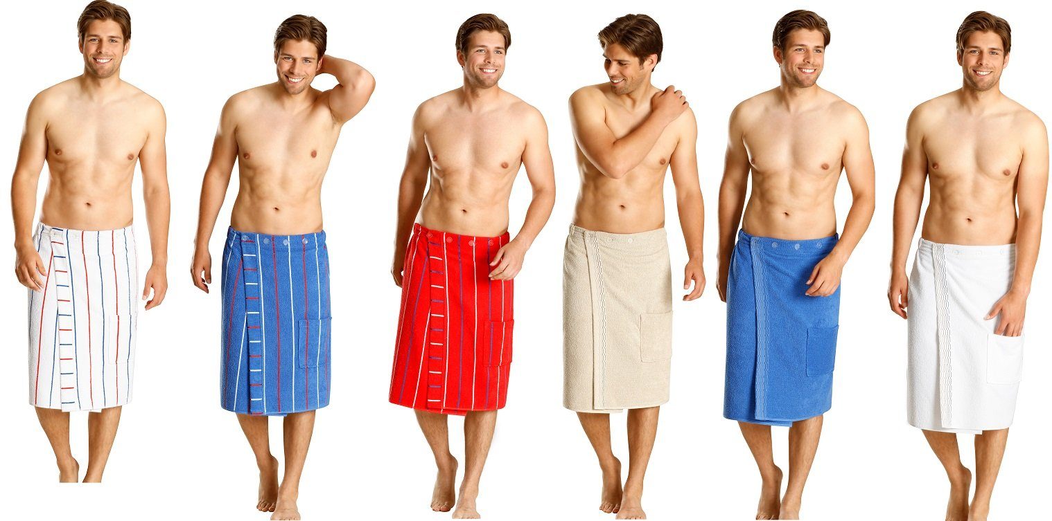 Betz Kilt Herren Saunakilt mit Knöpfen 100% Baumwoll-Frottee, mit Knöpfe, Knöpfe