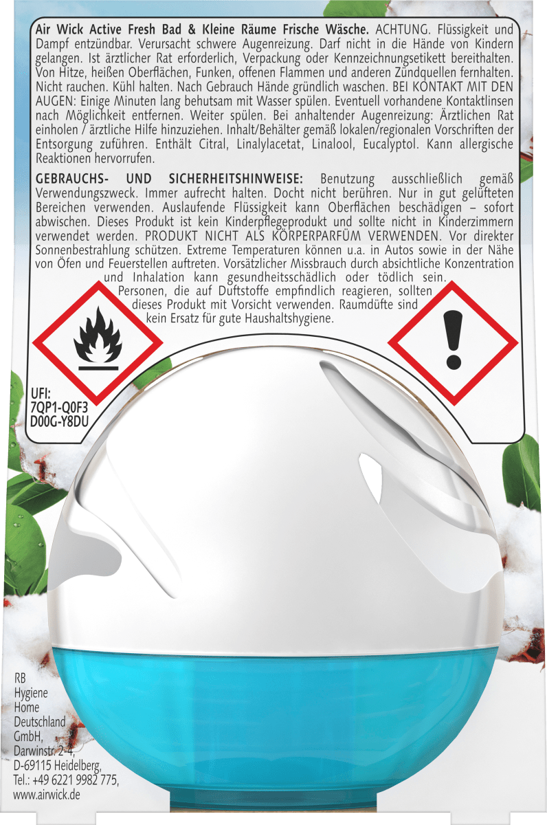 Lufterfrischer für Bad & kleine Räume Frische Wäsche, 75 ml