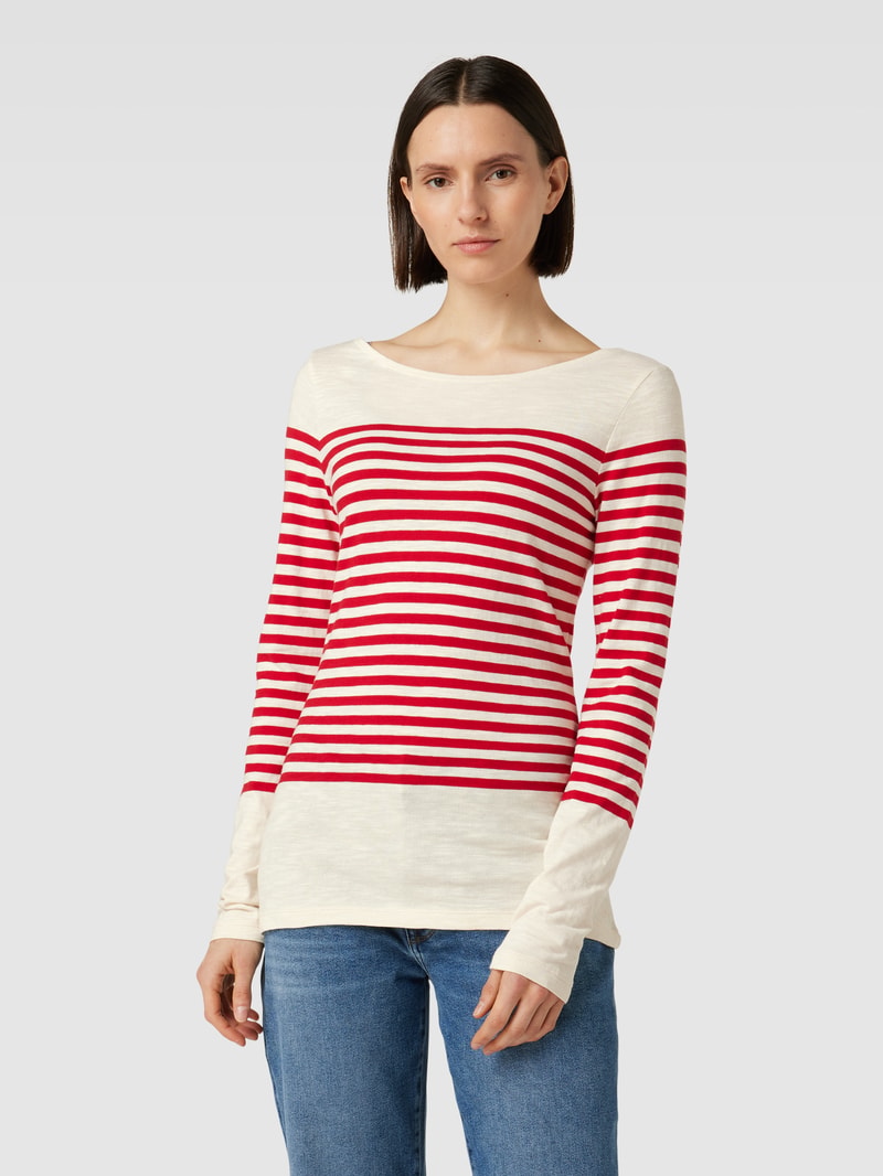 Strickpullover mit Streifenmuster in rot