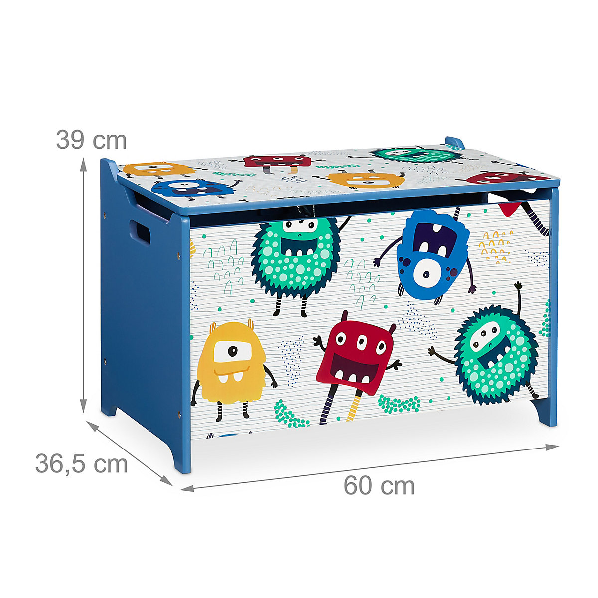 Spielzeugtruhe mit Monstern