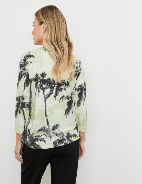 3/4 Arm Shirt mit Material-Patch und Wording