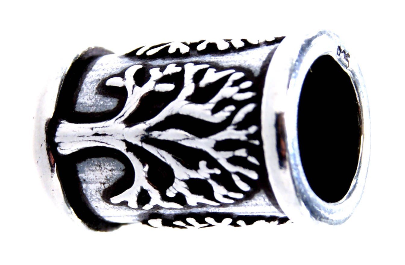 Kiss of Leather Bartstyling-Set Bartperle Lebensbaum Silber 925 Haarschmuck Wikinger Bartschmuck