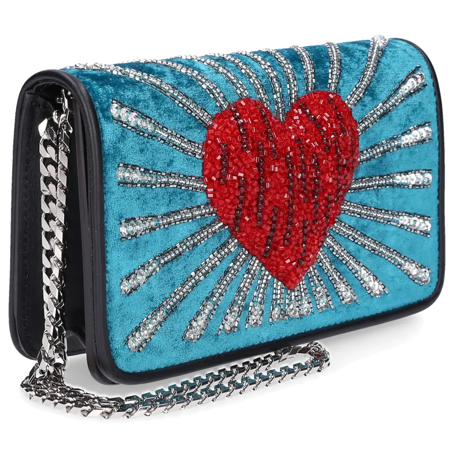 Les Petit Joueurs - Handtasche GINNY Samt - türkis