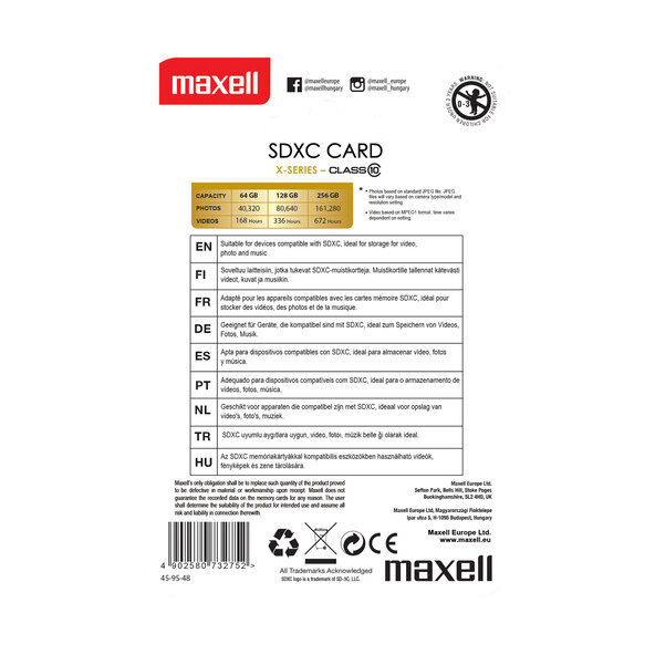 SDXC-Speicherkarte X-Series Class10, 128 GB