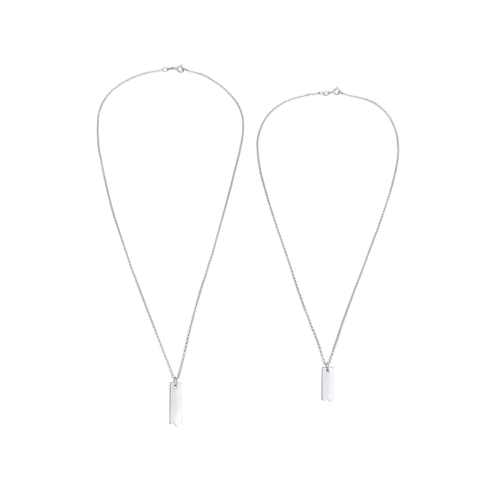 Elli Elli Collier Dames Bar Partner Friendship Love Set Basic Minimal en argent sterli collier