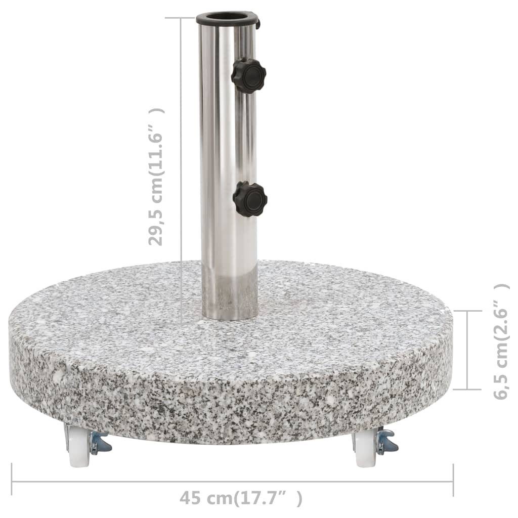 vidaXL Schirmhalter Sonnenschirmständer Granit 30 kg Rund Grau