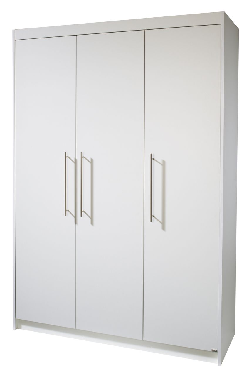 Roba Kleiderschrank „Maren“ 3-türig, weißer Babyzimmerschrank, Drehtürenschrank, Babymöbel