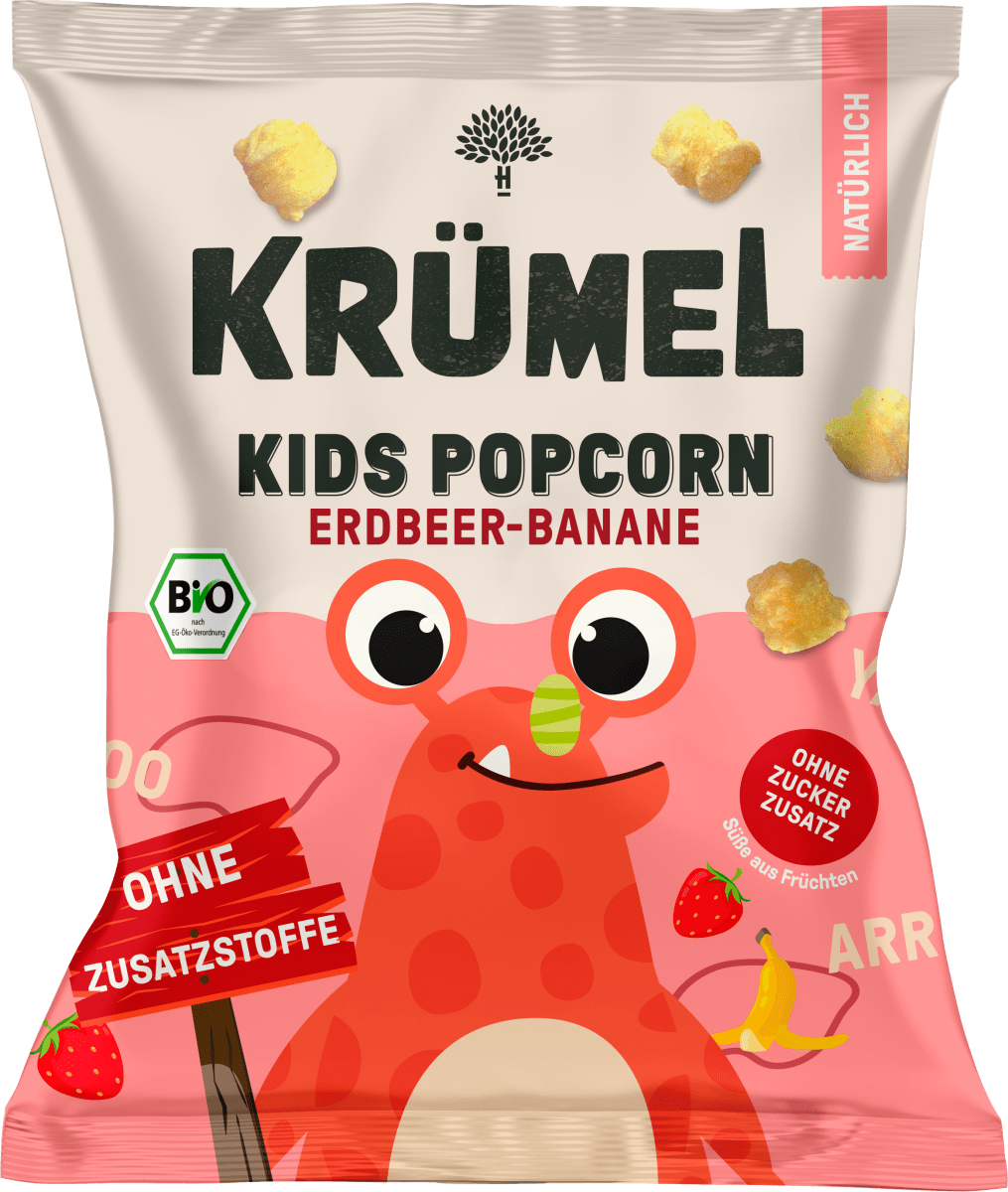 Kindersnack Popcorn Erdbeere Banane, ab 3 Jahren, 20 g