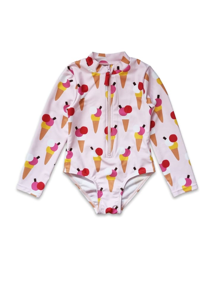 Toby Tiger Badeanzug mit Eiswaffe Print in rosa günstig kaufen