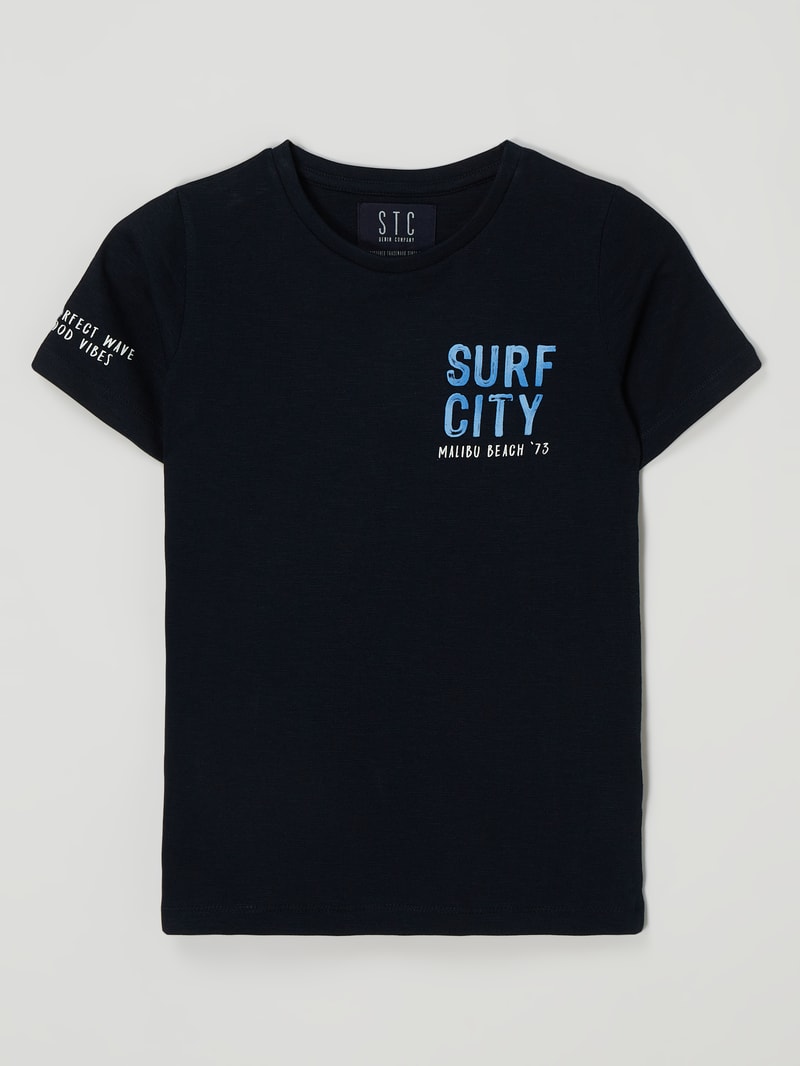 T-Shirt aus Baumwolle in marineblau