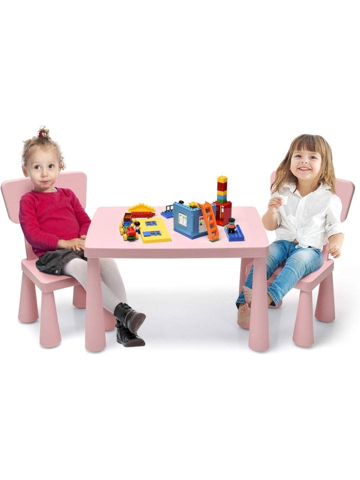 COSTWAY Sitzgruppe 3 tlg. Set in Rosa günstig kaufen 50 cm