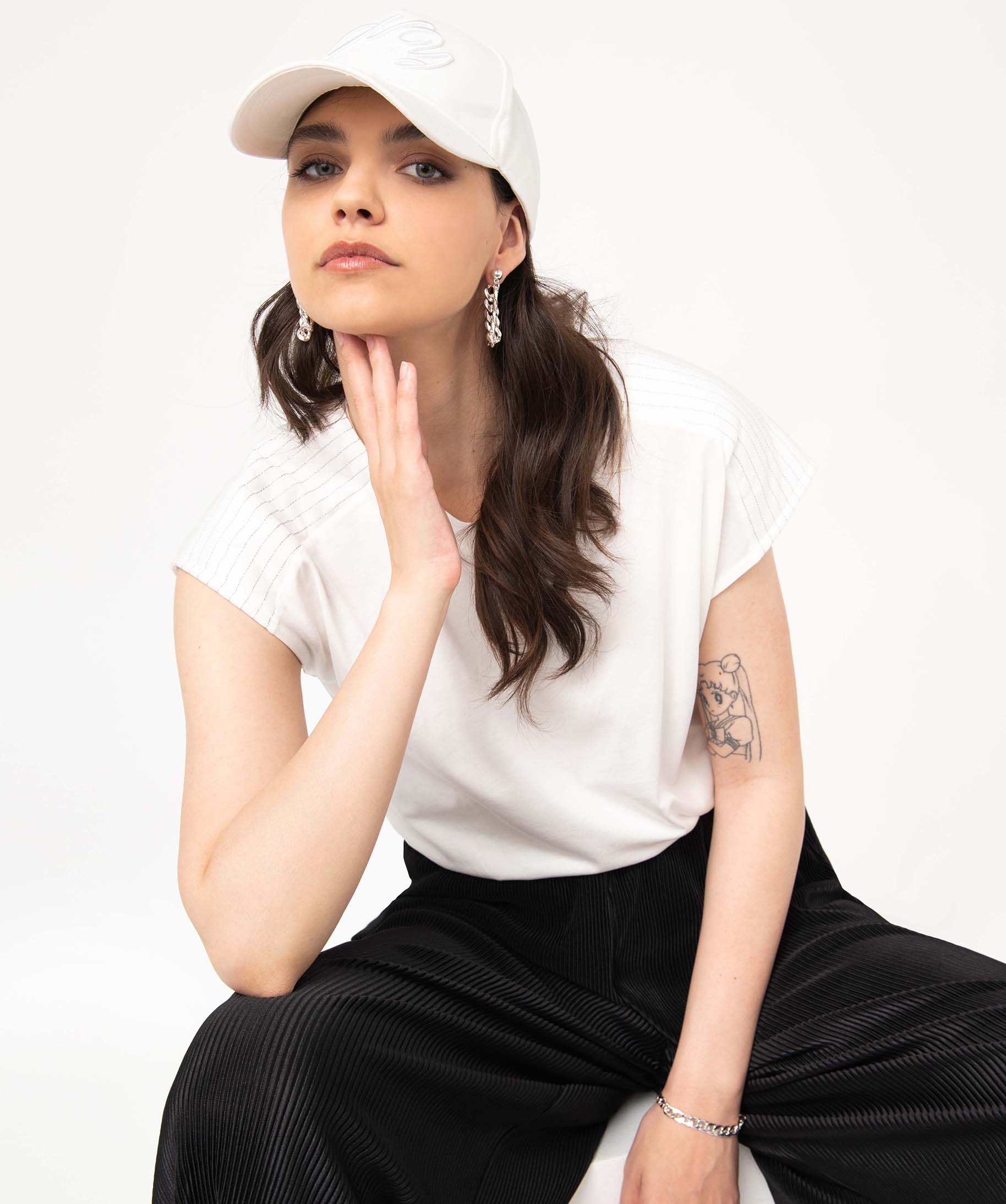 Tee-shirt sans manches coupe loose femme ecru | GEMO