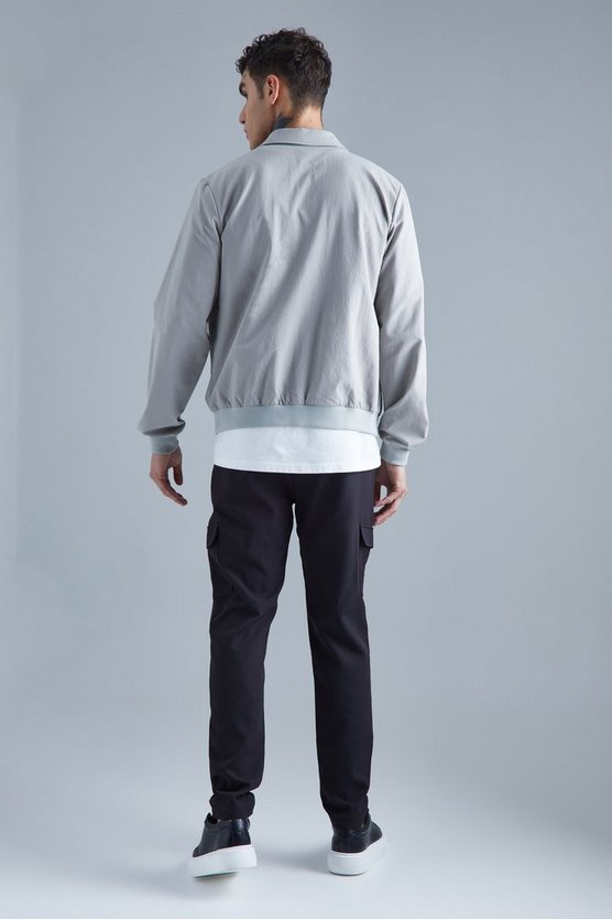 Stretch Harrington-Jacke mit Taschen