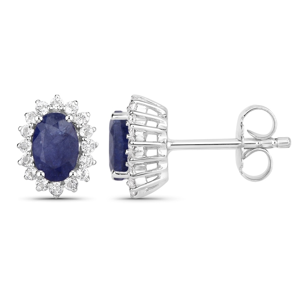 Rafaela Donata Boucles doreilles Argent sterling Saphir (verre rempli) en Argent Bijoux