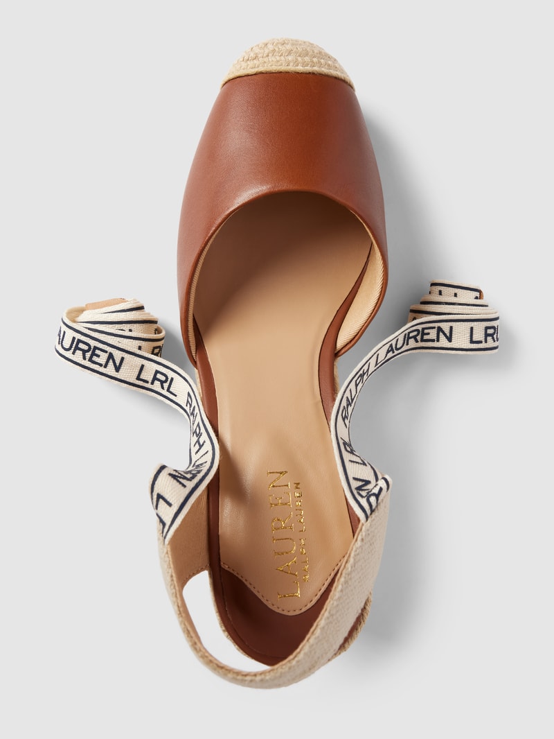 Wedges mit Label-Details Modell 'PAISLEE' in cognac