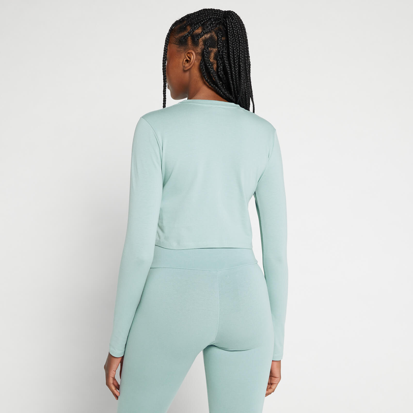 T-shirt court à manches longues MP Body Fit pour femmes – Bleu glacé