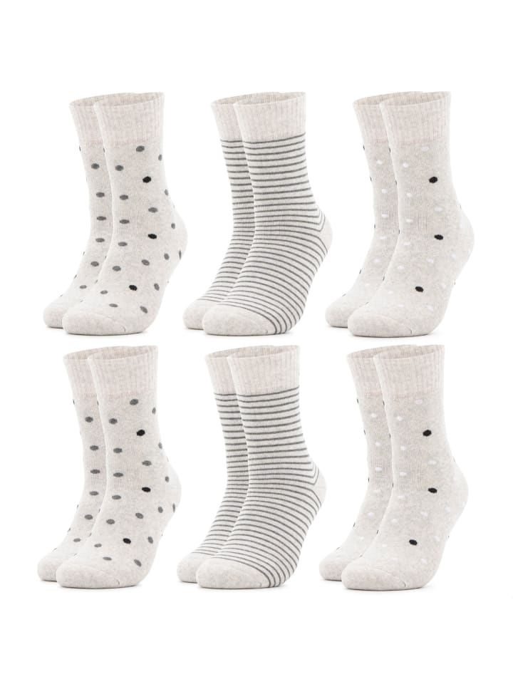 Occulto 6er Pack Warme Kuschelsocken Smilla in Grau-Punkte günstig kaufen